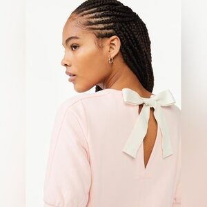 NWOT Free Assembly Bow Back Pink Sweatshirt Top, Size XL.